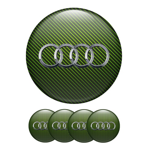 Audi Domed Stickers Wheel Center Cap Pastel Green