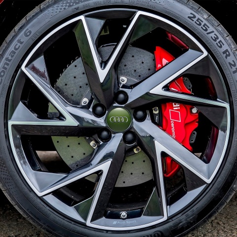 Audi Domed Stickers Wheel Center Cap Pastel Green
