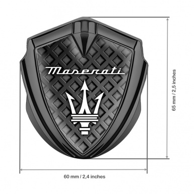 Maserati Self Adhesive Bodyside Emblem Graphite Grey Grille Trident Logo