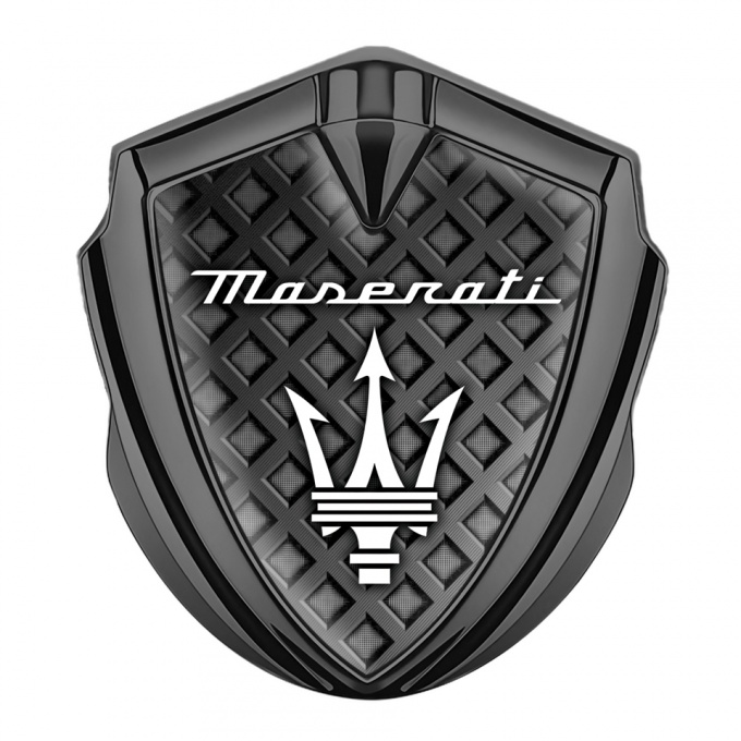 Maserati Self Adhesive Bodyside Emblem Graphite Grey Grille Trident Logo