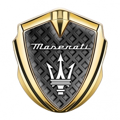 Maserati Self Adhesive Bodyside Emblem Gold Grey Grille Trident Logo