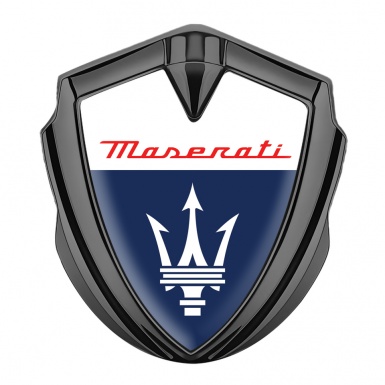 Maserati Fender Metal Emblem Badge Graphite White Blue Classic Logo Design