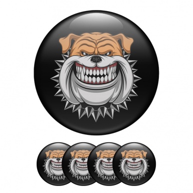 Animals Wheel Center Caps Emblem Vicious Smile Of A Bulldog Dog
