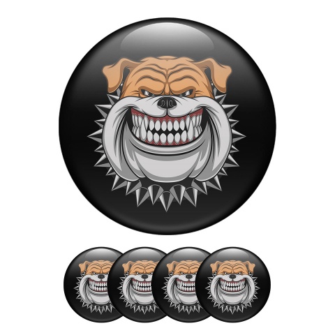 Animals Wheel Center Caps Emblem Vicious Smile Of A Bulldog Dog