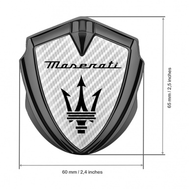 Maserati Trunk Metal Emblem Badge Graphite White Carbon Black Trident Logo