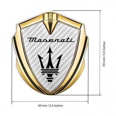 Maserati Trunk Metal Emblem Badge Gold White Carbon Black Trident Logo