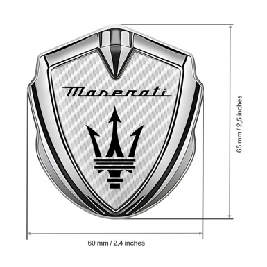 Maserati Trunk Metal Emblem Badge Silver White Carbon Black Trident Logo