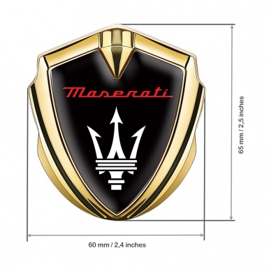 Maserati Tuning Emblem Self Adhesive Gold Black Base Red Label Design