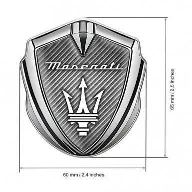 Maserati Fender Metal Emblem Badge Silver Light Carbon White Trident