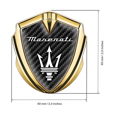 Maserati 3D Car Metal Emblem Gold Black Carbon White Label Trident