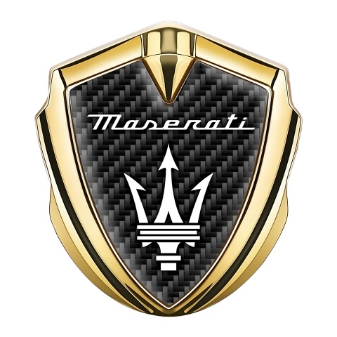 Maserati 3D Car Metal Emblem Gold Black Carbon White Label Trident
