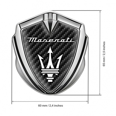 Maserati 3D Car Metal Emblem Silver Black Carbon White Label Trident