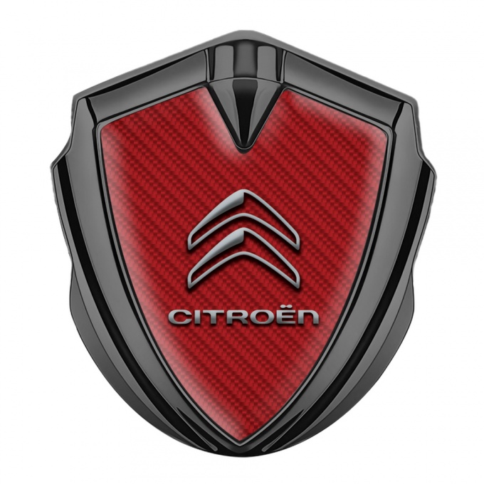 Citroen Self Adhesive Bodyside Emblem Graphite Red Carbon Classic Logo