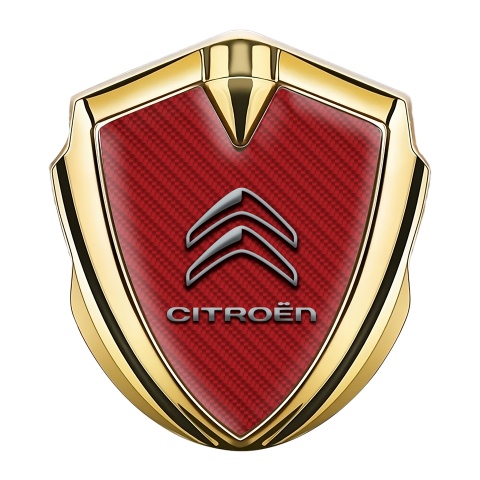 Citroen Self Adhesive Bodyside Emblem Gold Red Carbon Classic Logo