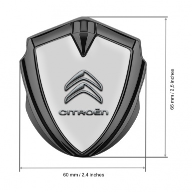 Citroen Tuning Emblem Self Adhesive Graphite Grey Base Classic Logo Design