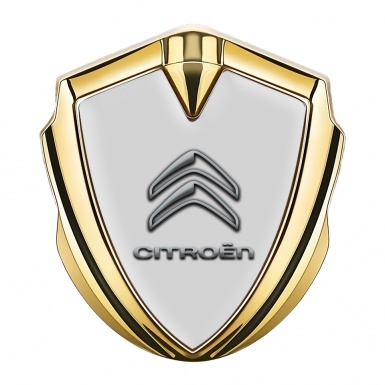 Citroen Emblem Abzeichen selbstklebend Goldtonfarbe mit Grau Basis und Klassisch Logo