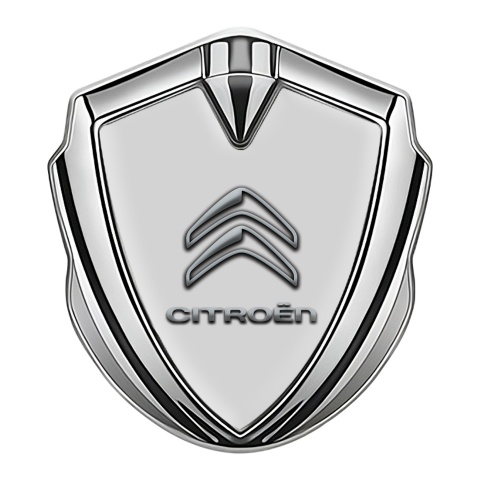 Citroen Tuning Emblem Self Adhesive Silver Grey Base Classic Logo Design