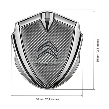 Citroen Trunk Emblem Badge Silver Light Carbon Gradient Logo Edition