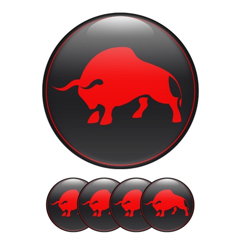 Animals Center Hub Dome Stickers Printed Red Bull badge