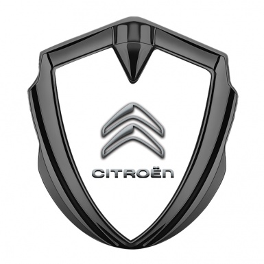 Citroen Metal Emblem Self Adhesive Graphite White Base Gradient Logo