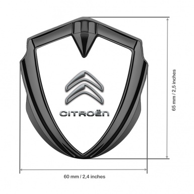 Citroen Metal Emblem Self Adhesive Graphite White Base Gradient Logo