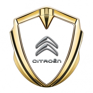 Citroen Metal Emblem Self Adhesive Gold White Base Gradient Logo