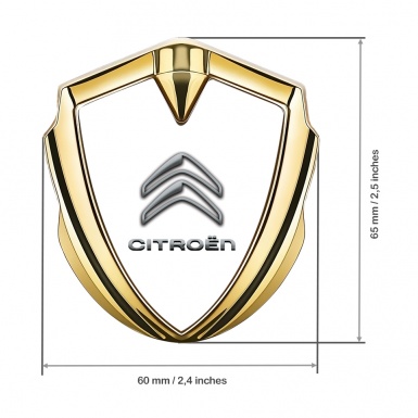 Citroen Metal Emblem Self Adhesive Gold White Base Gradient Logo