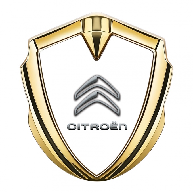 Citroen Metal Emblem Self Adhesive Gold White Base Gradient Logo