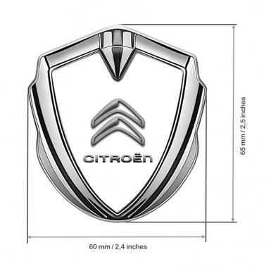 Citroen Metal Emblem Self Adhesive Silver White Base Gradient Logo