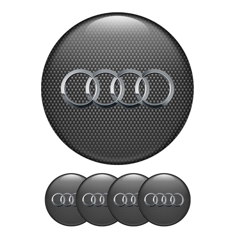 Audi Wheel Center Cap Domed Stickers Classic Carbon