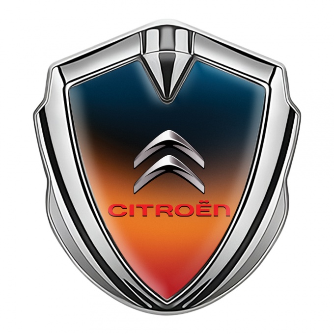 Citroen Emblem Aufkleber Autozubehor Silbertonfarbe Orange Blau Basis und Silber Rot Logo