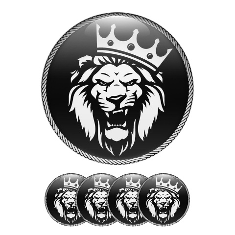 Animals Sticker Wheel Center Hub Cap Crowned Head Of A Lion