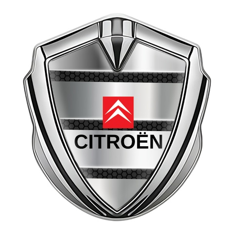 Citroen Tuning Emblem Self Adhesive Silver Gradient Surface Square Logo