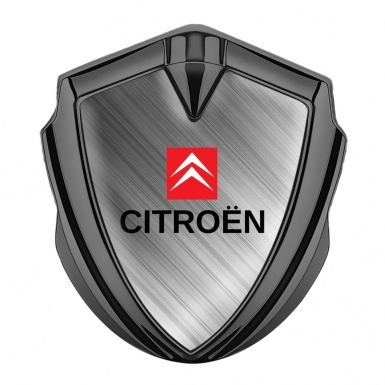 Citroen Seitenflugel Emblem Aufkleber Graphit Tonfarbe mit Mattiertes Metall Effekt 