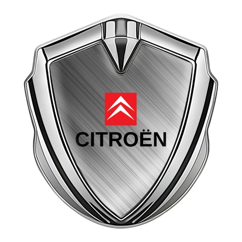 Citroen Seitenflugel Emblem Aufkleber Silbertonfarbe mit Mattiertes Metall Effekt