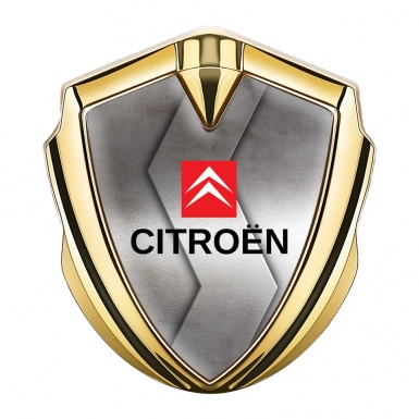 Citroen Emblem Abzeichen Goldtonfarbe mit S Form Metall Effekt