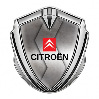 Citroen Emblem Abzeichen Silbertonfarbe mit S Form Metall Effekt