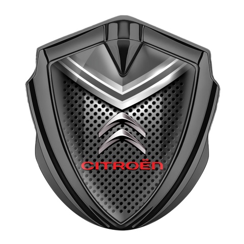 Citroen Tuning Emblem Self Adhesive Graphite Mixed Elements Chrome Logo
