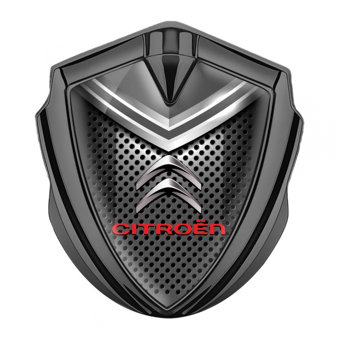 Citroen Tuning Emblem Self Adhesive Graphite Mixed Elements Chrome Logo