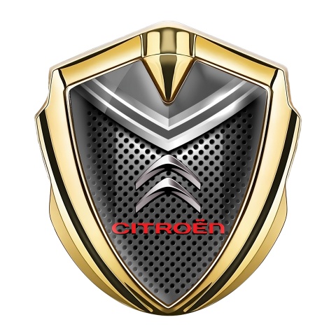 Citroen Tuning Emblem Self Adhesive Gold Mixed Elements Chrome Logo