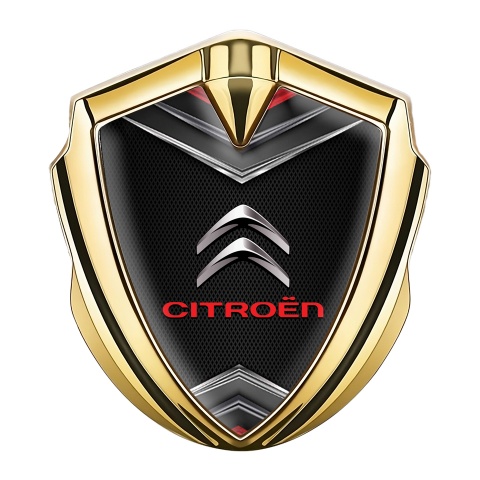 Citroen Fender Emblem Badge Gold Dark Grille Chrome Elements Effect