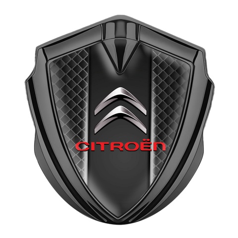Citroen Fender Metal Emblem Badge Graphite Waffle Effect Glowing Lines