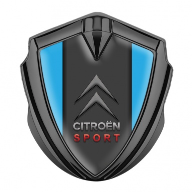 Citroen Emblem Aufkleber Autozubehor Graphit Tonfarbe mit Blau Basis und Graphit Panel Sport Logo 