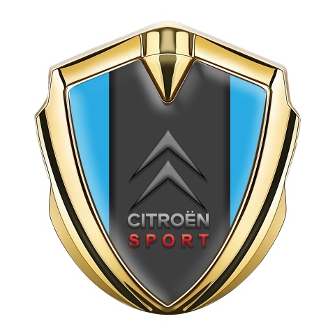 Citroen Sport Trunk Emblem Badge Gold Blue Base Grey Logo Edition