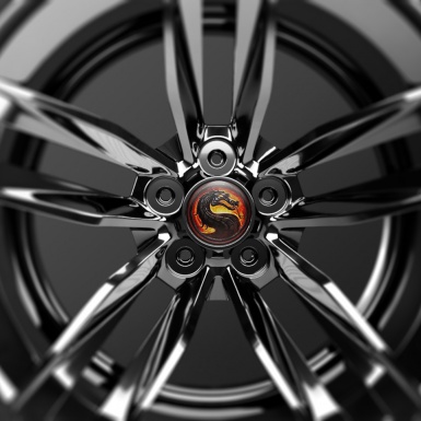 Animals Wheel Center Cap Domed Stickers Mortal Kombat Logo Dragon 