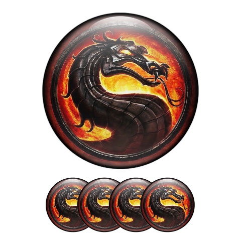 Animals Wheel Center Cap Domed Stickers Mortal Kombat Logo Dragon 