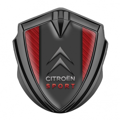 Citroen Selbstklebendes Metallaufkleber Emblem Graphit Tonfarbe Rote Kohlenstoff Basis und Sport Logo Stil 