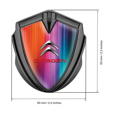 Citroen Emblem Logo Schriftzug Aufkleber Graphit Tonfarbe mit Mehrfarbig Hintergrund Design 