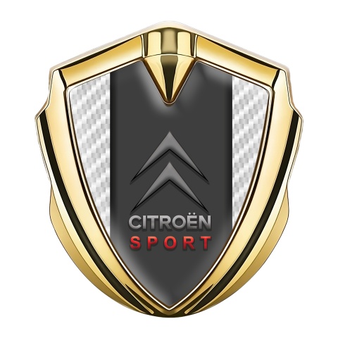 Citroen Sport Bodyside Badge Self Adhesive Gold White Carbon Edition