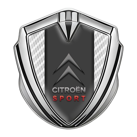 Citroen Sport Bodyside Badge Self Adhesive Silver White Carbon Edition